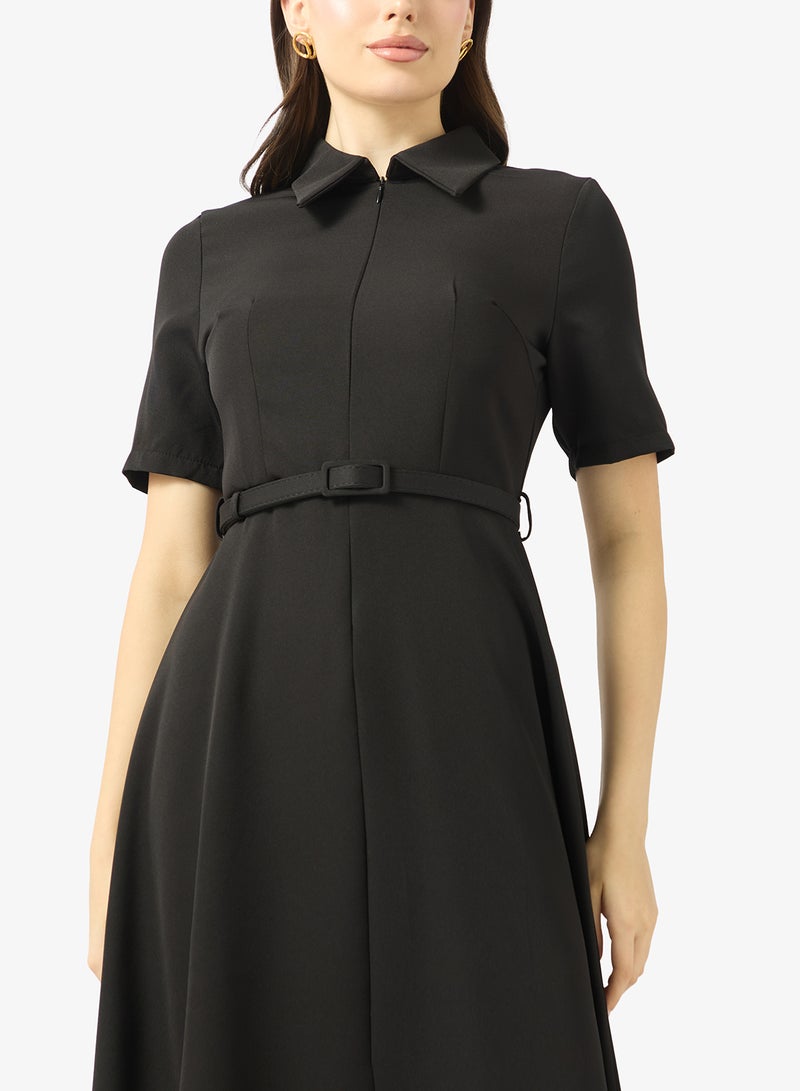 Ginger Collared A Line Midi Dress - Image 3